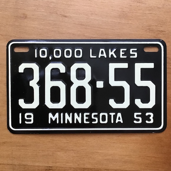 Vintage 1953 Minnesota State License Plate Bicycle Metal Mini - Picture 1 of 9